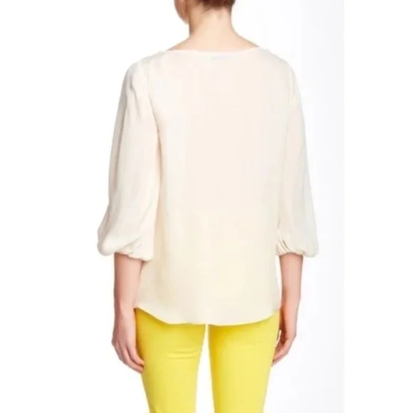 ALICE + OLIVIA BRAD DRAPED CRISSCROSS BLOUSE - Picture 2 of 8